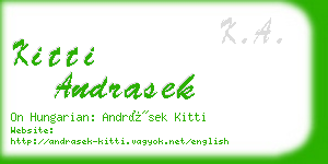 kitti andrasek business card